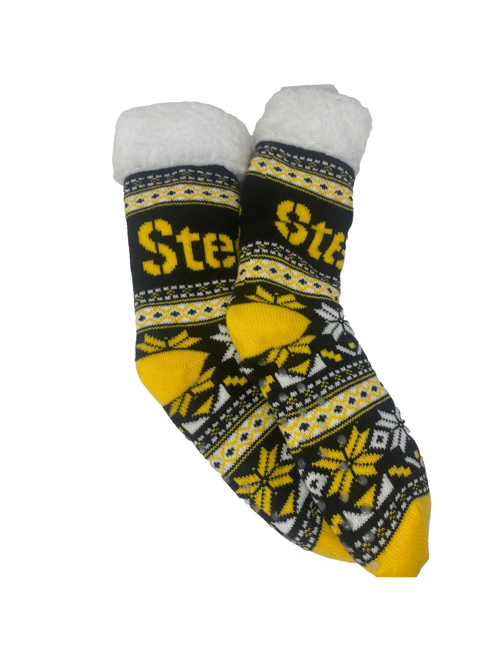 New FOCO NFL Pittsburgh Steelers  Logo Footy Slippers NonSkid Women's 6-10